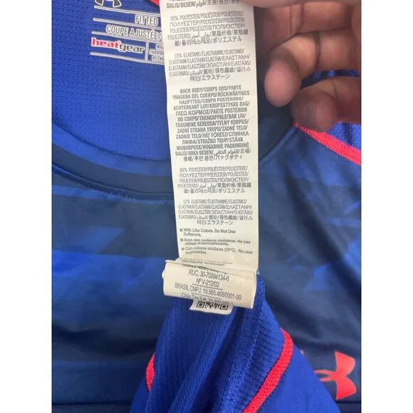 Under Armour UA Raid Long Sleeve T-Shirt Men’s Large Electric Blue Athletic Run - Picture 7 of 9